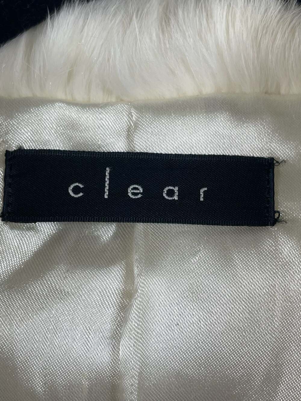 Clear White 100% Real Fur Cropped Bolero Jacket Sz S - Picture 4 of 5